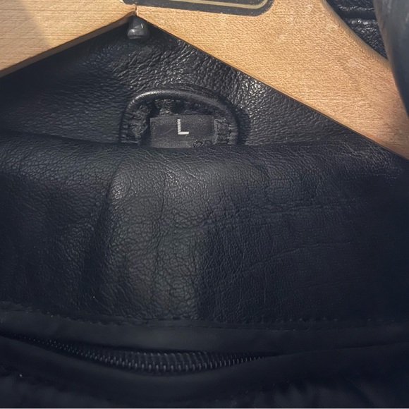 Men’s leather coat black - Picture 4 of 5